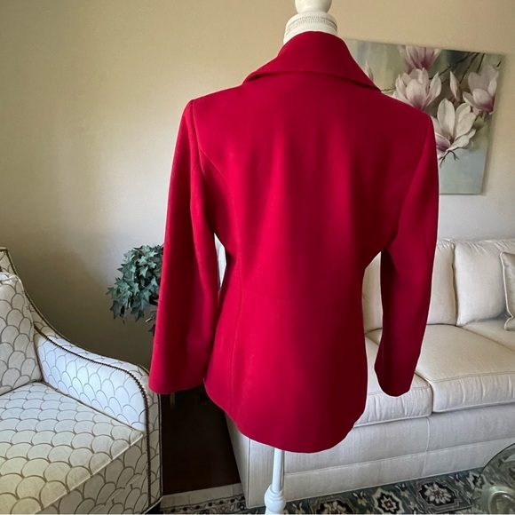 St. John’s Bay Cranberry Double Breasted Wool Pea Coat / Gloves - Picture 4 of 16